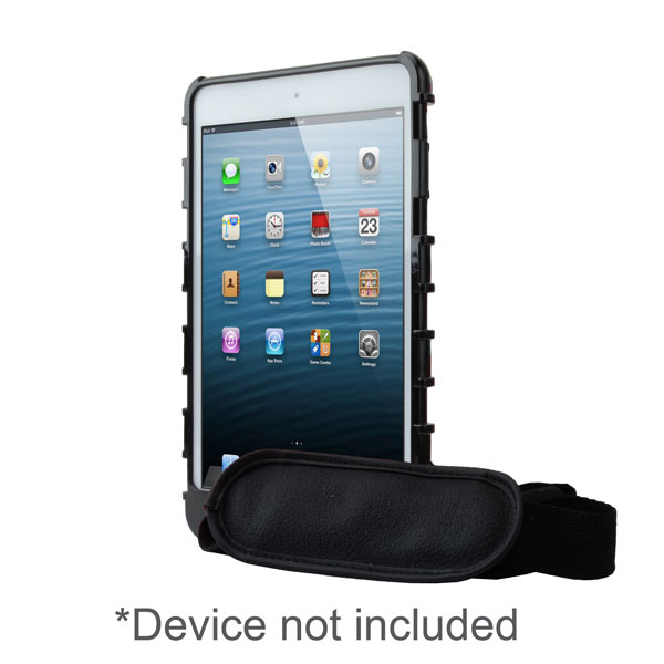 zCover gloveOne Ruggedized Air-Cushion-Corner HealthCare Grade TPU Case for Apple iPad Mini with Shoulder Strap, BLACK