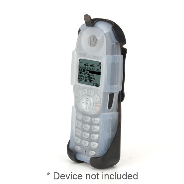 SK130HR Holster Clip with Healthcare Grade Rugg Silicone Case fits POLYCOM Spectralink NetLink 7030, 8030 Wireless IP Phone, ICE CLEAR