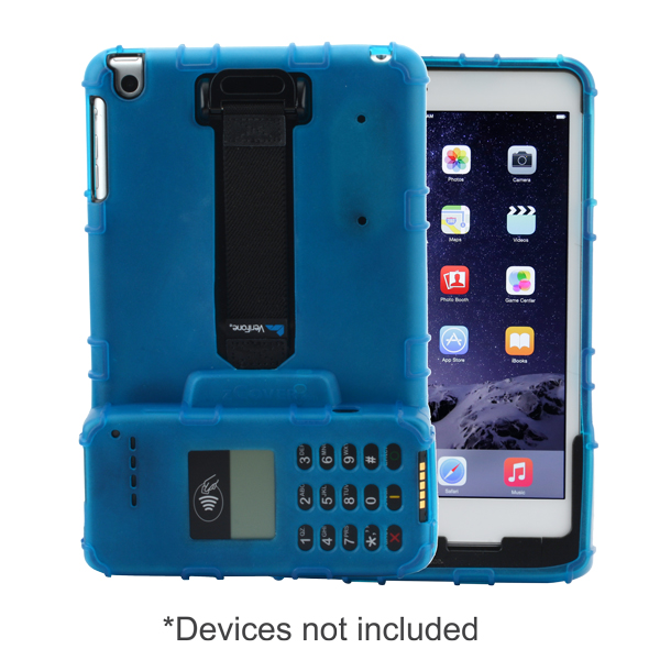 zCover gloveOne Ruggedized HealthCare Grade TPU Case for VeriFone PAYware Mobile e335 Device, Case ONLY, BLUE