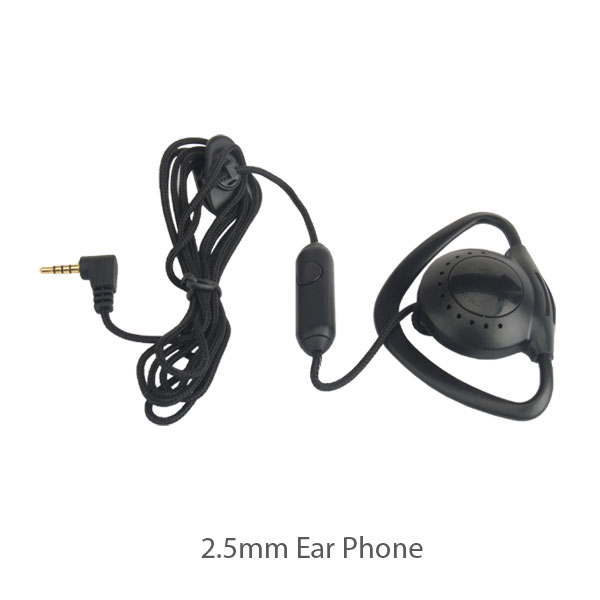 Push-To-Talk Ear-Mic-Phone 2.5mm fits Cisco Wireless IP Phone, Polycom Wireless phone etc., BLACK