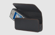 Tech-Leather Pouch Case 
w/Built-in Metal Clip