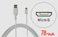 zAdapter 78-inch USB Cable, M-Standard to M-Micro USB