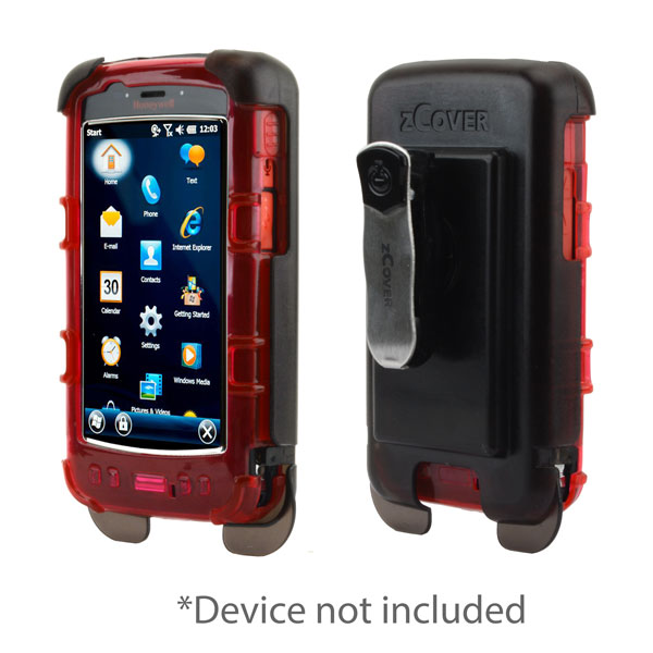 zCover gloveOne Ruggedized Back Open HealthCare Grade TPU Case w/Holster and Universal Metal Belt Clip fits Honeywell Dolphin 70e/75e Series Mobile Computer, RED