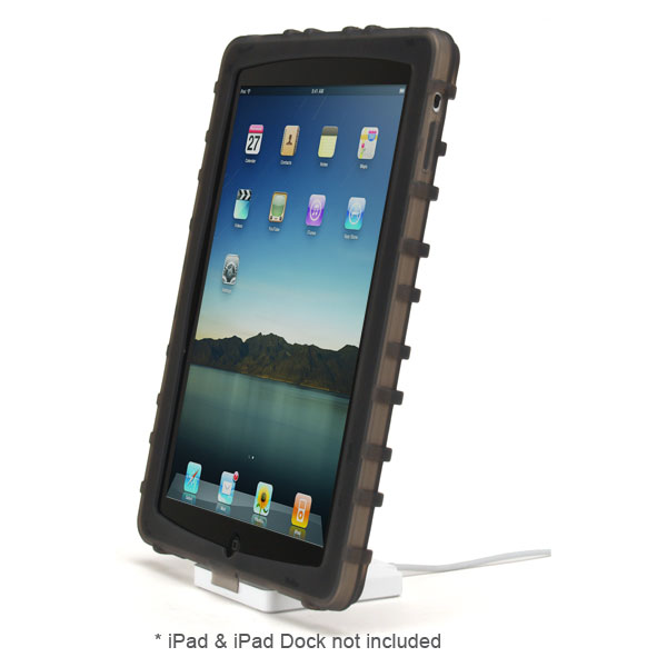 gloveOne AP1AH Dock-in-Case Silicone Ruggedized Bumper Case for Apple iPad, Grey