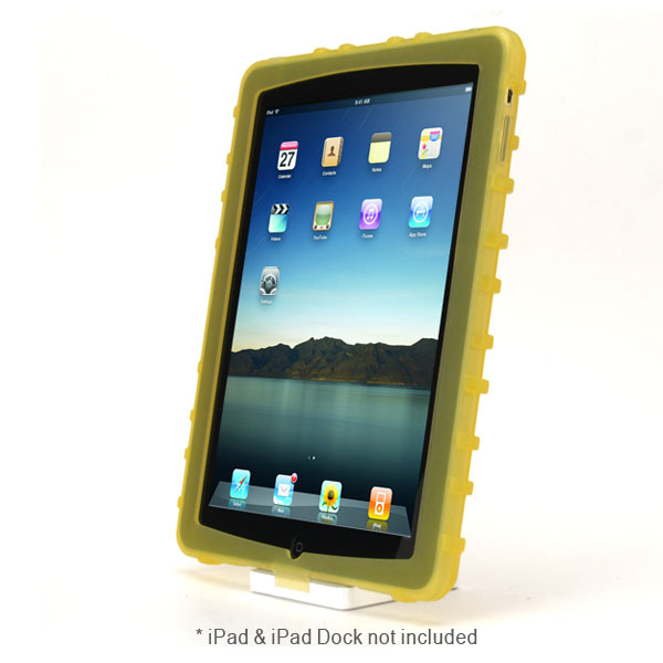 gloveOne AP1AH Dock-in-Case Silicone Ruggedized Bumper Case for Apple iPad, Yellow