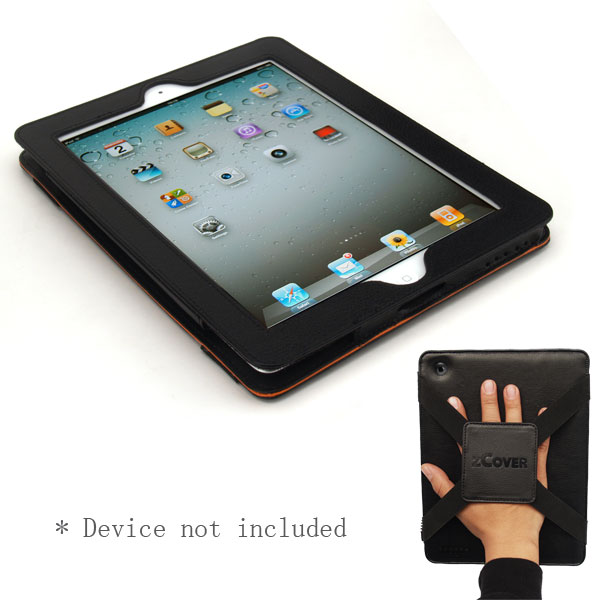 gloveOne Executive Leather Style Case with Handstrip for Apple iPad 2, Tech-Leather BLACK