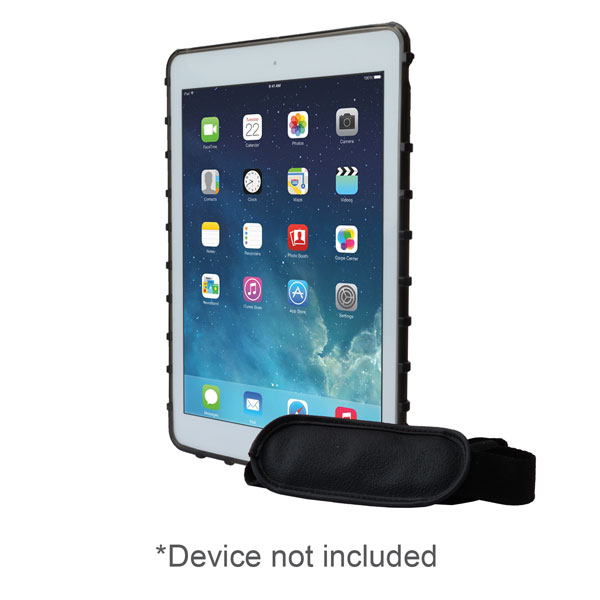 zCover gloveOne Ruggedized Air-Cushion-Corner HealthCare Grade TPU Case for Apple iPad Air, w/ Universal Shoulder Strap, compatible with zCover Universal Clip System, GREY