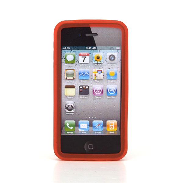 gloveOne iPhone 4G Full Open Silicone Case fits iPhone 4, CLASSIC PACK, RED