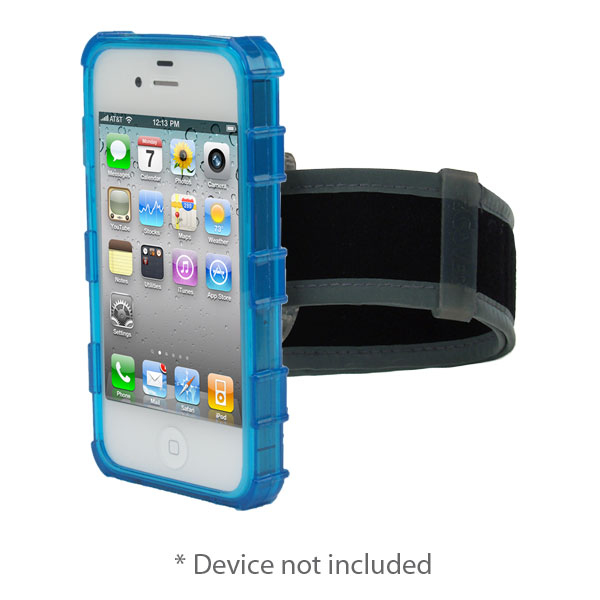 gloveOne Soft Crystal case fits iPhone 4S, Armband Case Pack, BLUE
