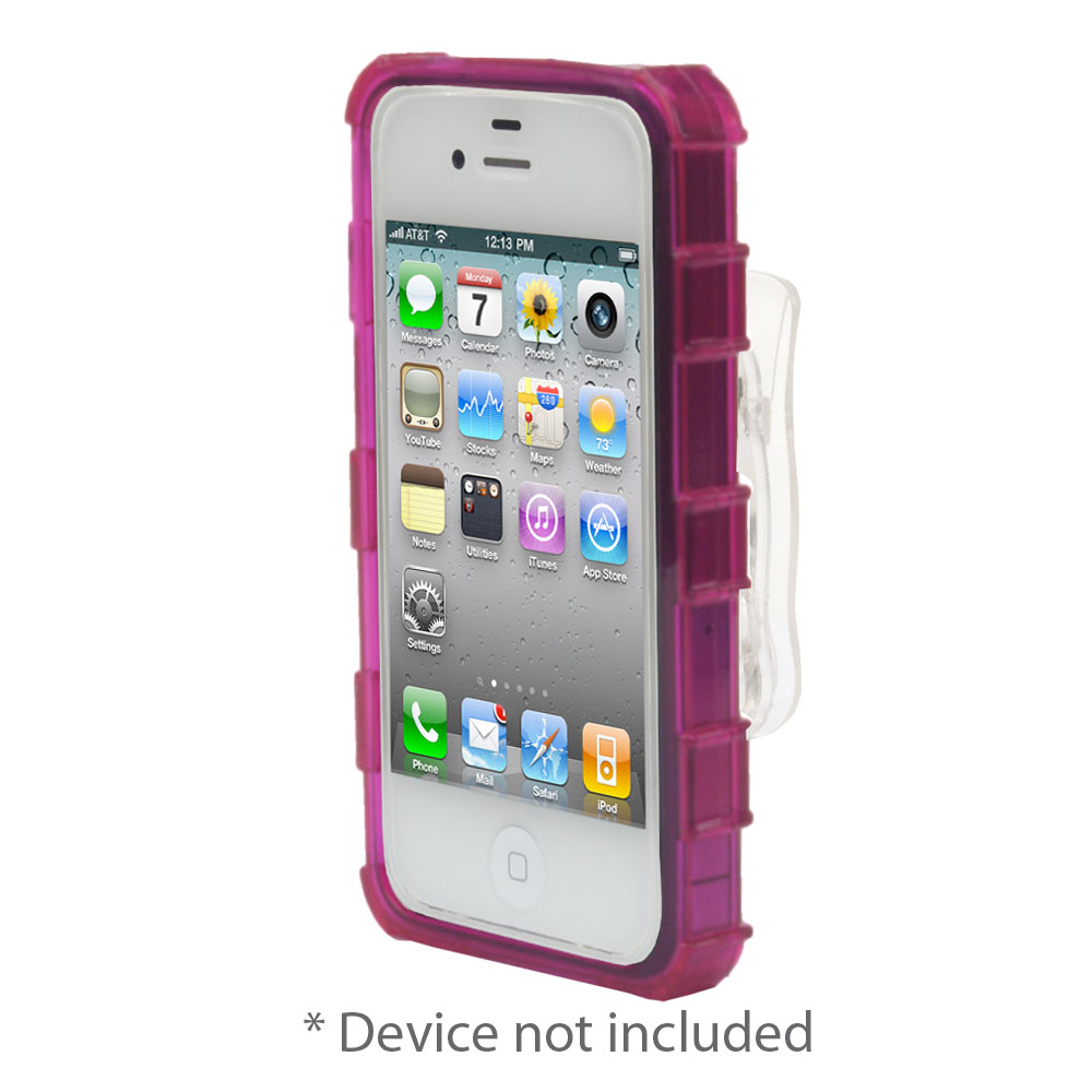 gloveOne Soft Crystal case fits iPhone 4S, Belt Clip Case Pack, PINK