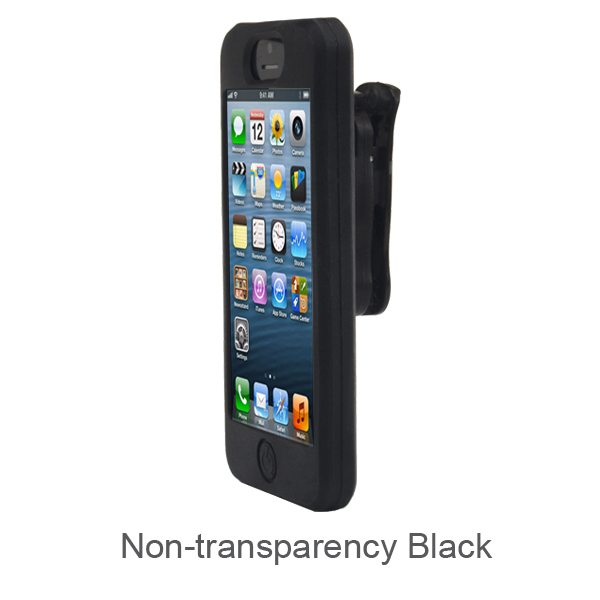 iPhone 5 Slim Silicone Case, Dockable, w/BLACK BELT CLIP, BLACK