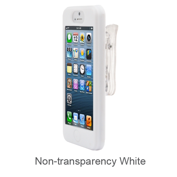 iPhone 5 Slim Silicone Case, Dockable,w/BELT CLIP,WHITE