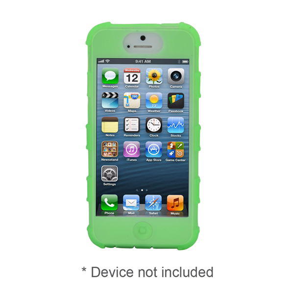 iPhone 5 Rugg Silicone Case,Dockable, GREEN