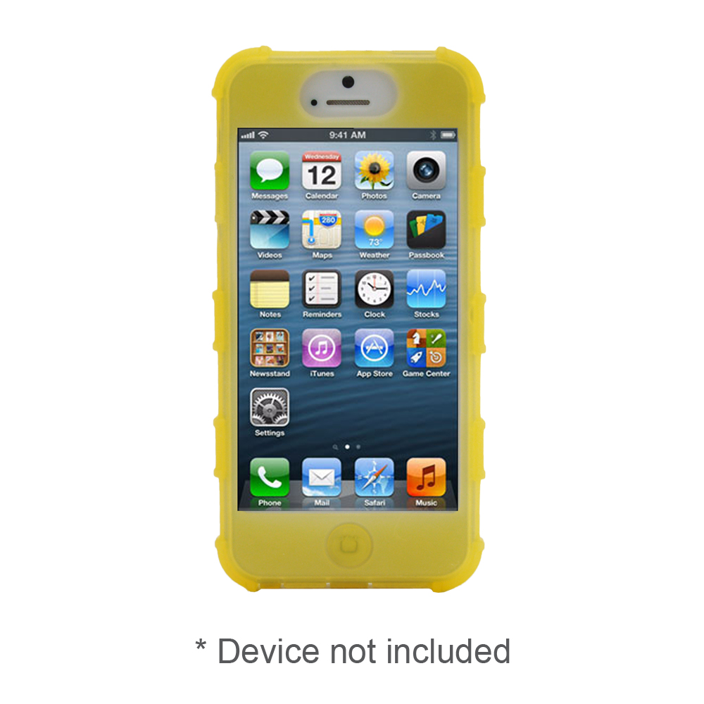iPhone 5 Rugg Silicone Case, Dockable, YELLOW