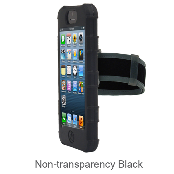 iPhone 5 Rugg Silicone Case, Dockable, w/BLACK BELT CLIP & ARMBAND, BLACK