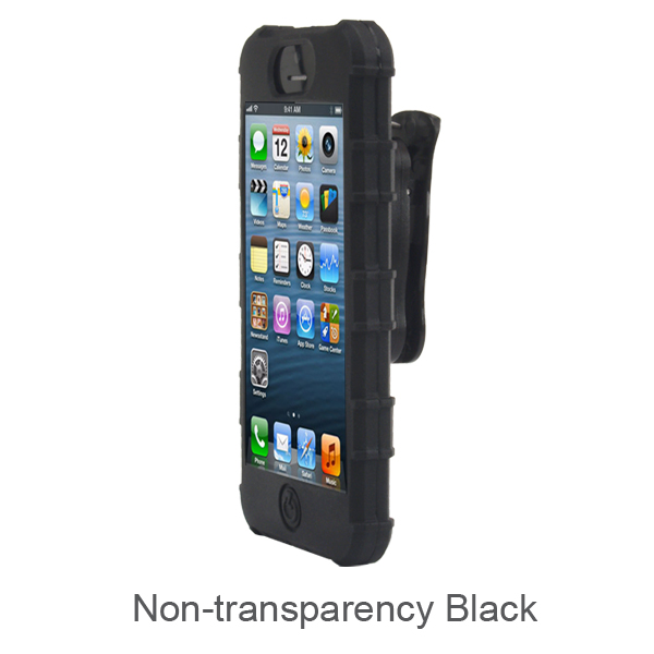 iPhone 5 Rugg Silicone Case, Dockable, w/BLACK BELT CLIP, BLACK