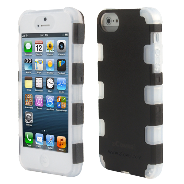 GloveOne iPhone 5 MacWorld Award Winner Design Rugg Silicone Case w/Rugg Shell, Dockable, HealthCare Grade Silicone, CLEAR