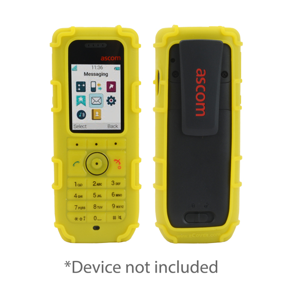 zCover gloveOne Ruggedized HealthCare Grade Silicone Case ONLY fits Ascom d63/i63, Avaya 3735 & Mitel 5634 Handset (Incompatible with IR Feature), Solid Color with Printed Keypad, YELLOW