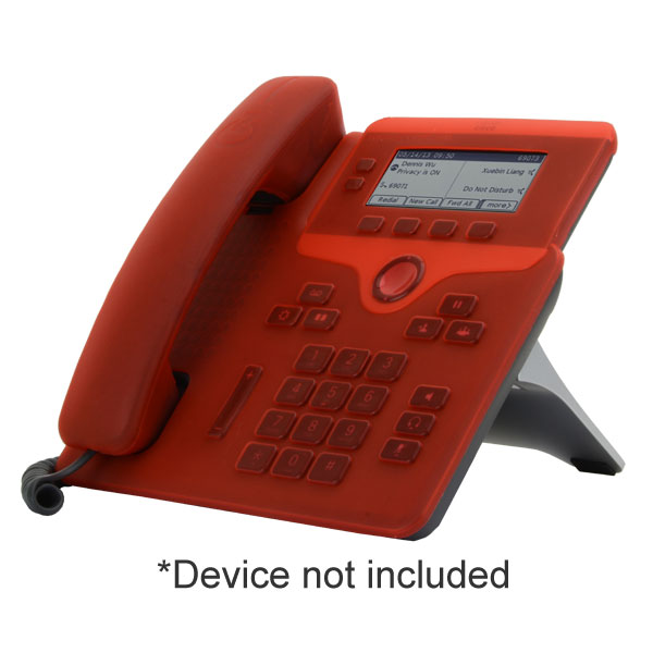 zCover gloveOne HealthCare Grade Silicone Desktop Phone Base & Handset Cover for Cisco Unified IP Phone 7821G, RED