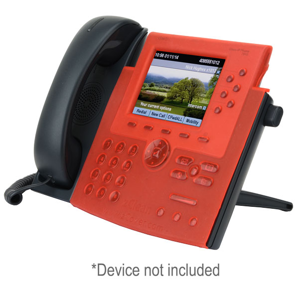 zCover gloveOne HealthCare Grade Silicone Desktop Phone Base Cover for Cisco Unified IP Phone 7965/7945, RED