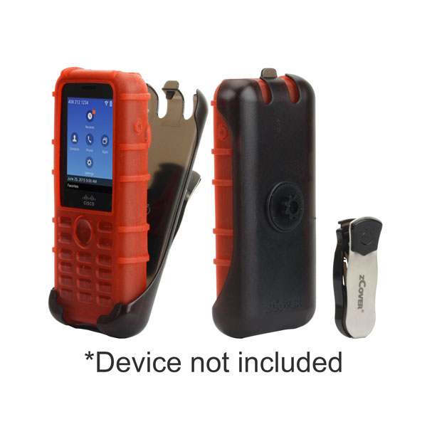 zCover Dock-in-Case Ruggedized HealthCare Grade Silicone Case w/Universal Metal Clip Holster fits Cisco 8821/8821-EX Unified Wireless IP Phone, RED