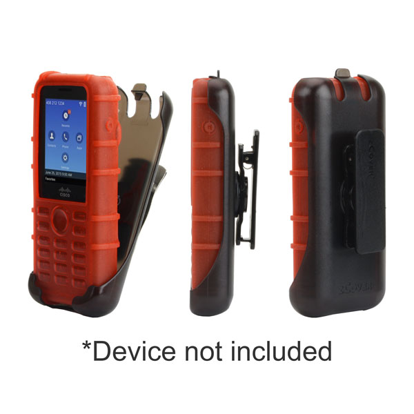 zCover Dock-in-Case Ruggedized HealthCare Grade Silicone Case w/Fixed Low Profile Clip Holster fits Cisco 8821/8821-EX Unified Wireless IP Phone, RED