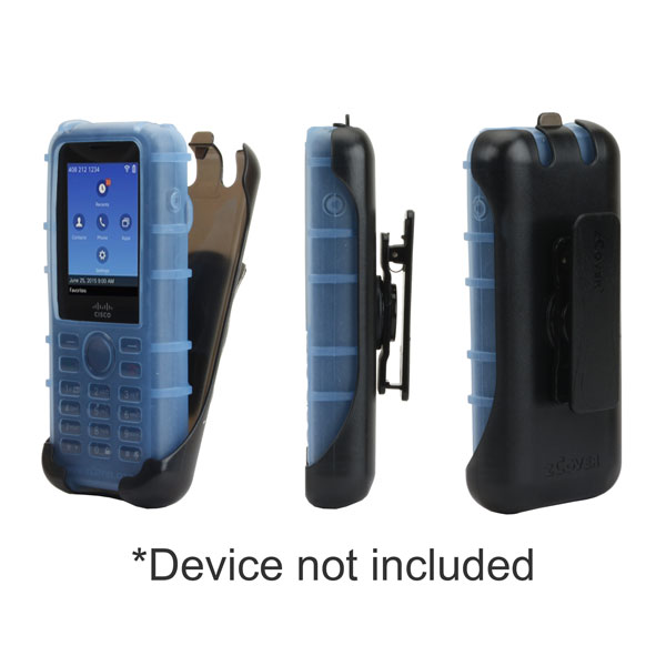 zCover Dock-in-Case Ruggedized HealthCare Grade Silicone Case w/Fixed Low Profile Clip Holster fits Cisco 8821/8821-EX Unified Wireless IP Phone, BLUE