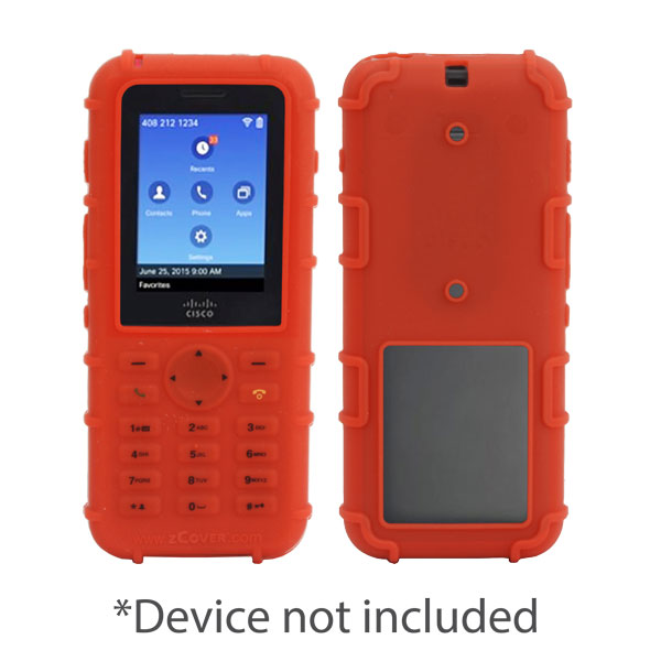 zCover Dock-in-Case Ruggedized HealthCare Grade Silicone Case (ONLY), Solid Color w/Printed Keypad, fits Cisco 8821/8821-EX Unified Wireless IP Phone, RED