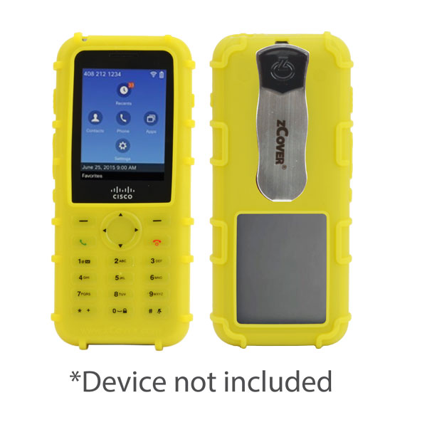 zCover Dock-in-Case Ruggedized HealthCare Grade Silicone Case w/Universal Metal Clip, Solid Color w/Printed Keypad, fits Cisco 8821/8821-EX Unified Wireless IP Phone, YELLOW