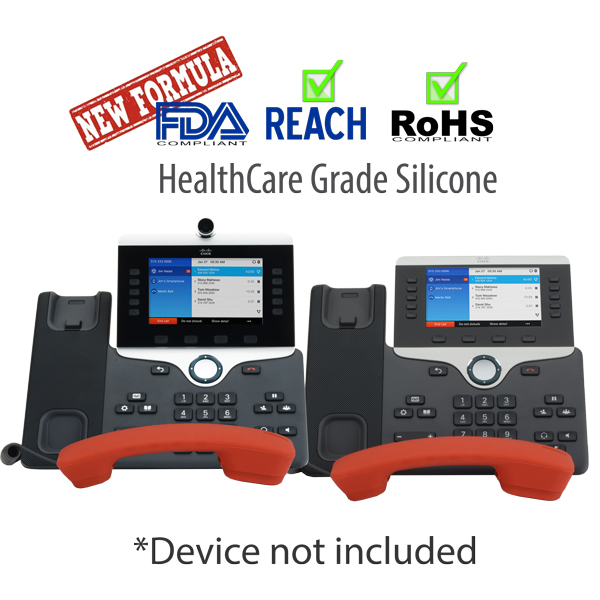 zCover gloveOne HealthCare Grade Silicone Handset Cover for Cisco 8811/ 8841 / 8851 / 8861/8845 / 8865 Desk Top IP Phone, Handset Cover ONLY, RED