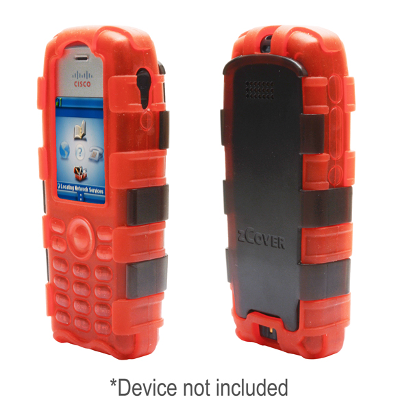 BackOpen Silicone Case w/Back Clam Shell fits Cisco 7925G/7925G-EX, Dock-in-Case, RED