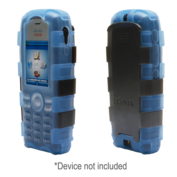 BackOpen Silicone Case w/Back Clam Shell fits Cisco 7925G/7925G-EX, Dock-in-Case, BLUE