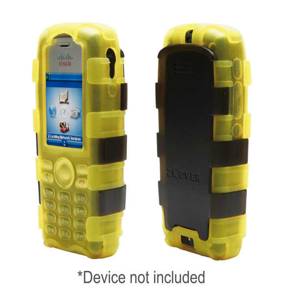 BackOpen Silicone Case w/Back Clam Shell fits Cisco 7925G/7925G-EX, Dock-in-Case, YELLOW