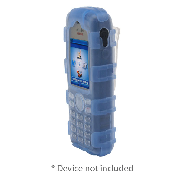 Rugg Silicone Case w/Fixed Low Profile Belt Clip fits Cisco 7925G/7925G-EX, Dock-in-Case, BLUE