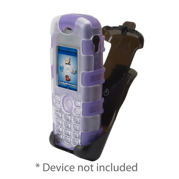 Back Open Silicone Case w/Front Clamshell & Universal Holster Metal Clip fits Cisco 7925G/7925G-EX,Dock-in-Case, CI925RSU replacement, PURPLE