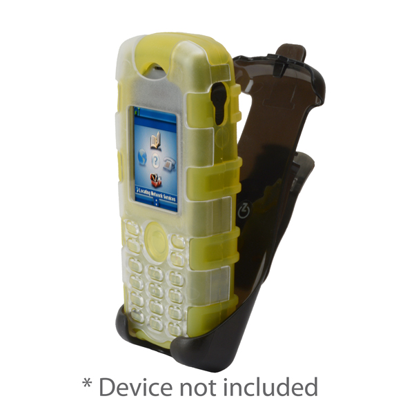 Back Open Silicone Case w/Front Clamshell & Universal Holster Metal Clip fits Cisco 7925G/7925G-EX,Dock-in-Case, CI925RSY replacement, YELLOW