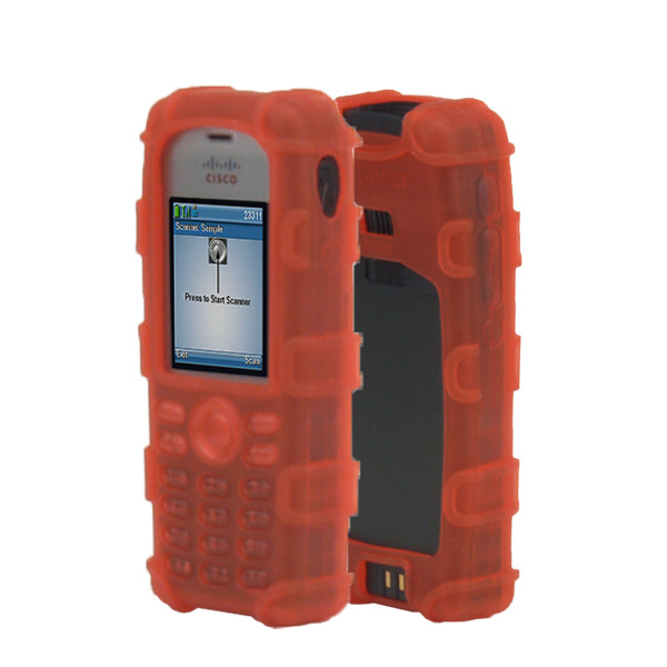 Ruggedized Back Open Healthcare Grade Silicone Case ONLY fits Cisco 7926G Unified Wireless IP Phone, Dock-in-Case, RED