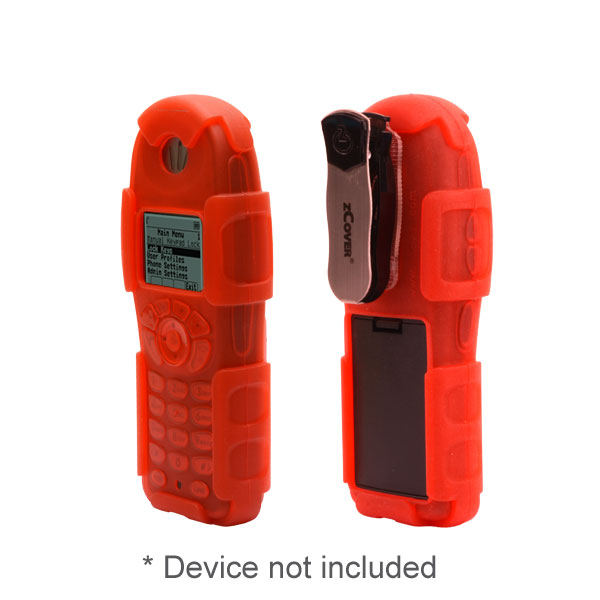 zCover gloveOne Ruggedized Back Open HealthCare Grade Silicone Case w/Universal Metal Belt Clip fits Spectralink 8030, Nortel WLAN 6140, Avaya 3645/6140 & Alcatel 610 Wireless IP Phone, RED [Replacement of SK130HND]