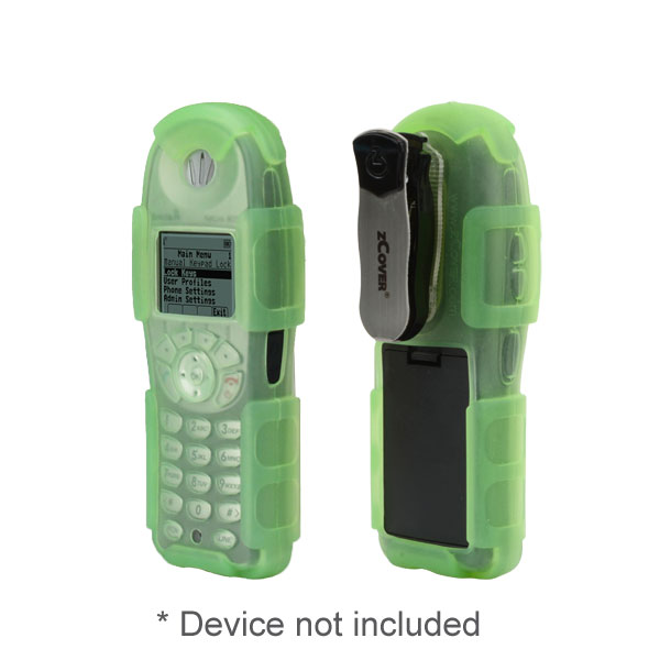 zCover gloveOne Ruggedized Back Open HealthCare Grade Silicone Case w/Universal Metal Belt Clip fits Spectralink 8030, Nortel WLAN 6140, Avaya 3645/6140 & Alcatel 610 Wireless IP Phone, GREEN [Replacement of SK130HNG]