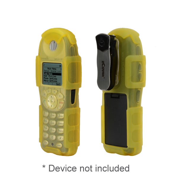 zCover gloveOne Ruggedized Back Open HealthCare Grade Silicone Case w/Universal Metal Belt Clip fits Spectralink 8030, Nortel WLAN 6140, Avaya 3645/6140 & Alcatel 610 Wireless IP Phone, YELLOW [Replacement of SK130HNY]