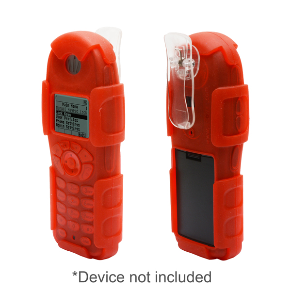zCover gloveOne Ruggedized Back Open HealthCare Grade Silicone Case w/Fixed Low Profile Belt Clip fits Spectralink 8030, Nortel WLAN 6140, Avaya 3645/6140 & Alcatel 610 Wireless IP Phone, RED