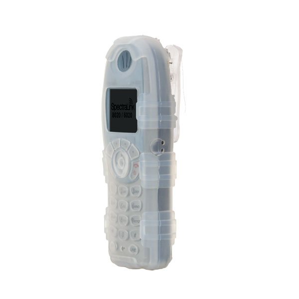 Rugg Healthcare Grade Back Open Silicone Case fits Spectralink 8020/6020, Avaya 3641/6120, Nortel WLAN 6120 & Alcatel 310 Wireless IP Phone w/Fixed Low Profile Belt Clip, CLEAR