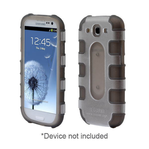 GloveOne Rugg Silicone Case for Samsung Galaxy S3, Healthcare Grade Ruggedized Silicone Case w/Rugg Back Clam Shell, GREY