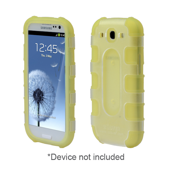 GloveOne Rugg Silicone Case for Samsung Galaxy S3, Healthcare Grade Ruggedized Silicone Case w/Rugg Back Clam Shell, YELLOW