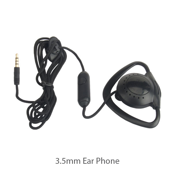 Push-To-Talk Ear-Mic-Phone 3.5mm fits Cisco CIUS and Apple iPad iPhone, BLACK