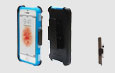 Ruggedized Silicone Case w/Clam Shell + Holster w/fixed Low Profile Belt Clip