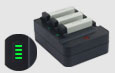 NP-120 Battery Unified 3 Battery Charger w/4 LED charging status