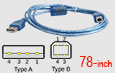 Data Cable, Type A & B Male