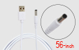 56-inch M-USB to M-Coaxial Cable, WHITE